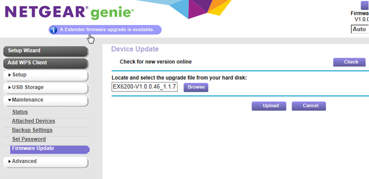 netgear ex7700 firmware update